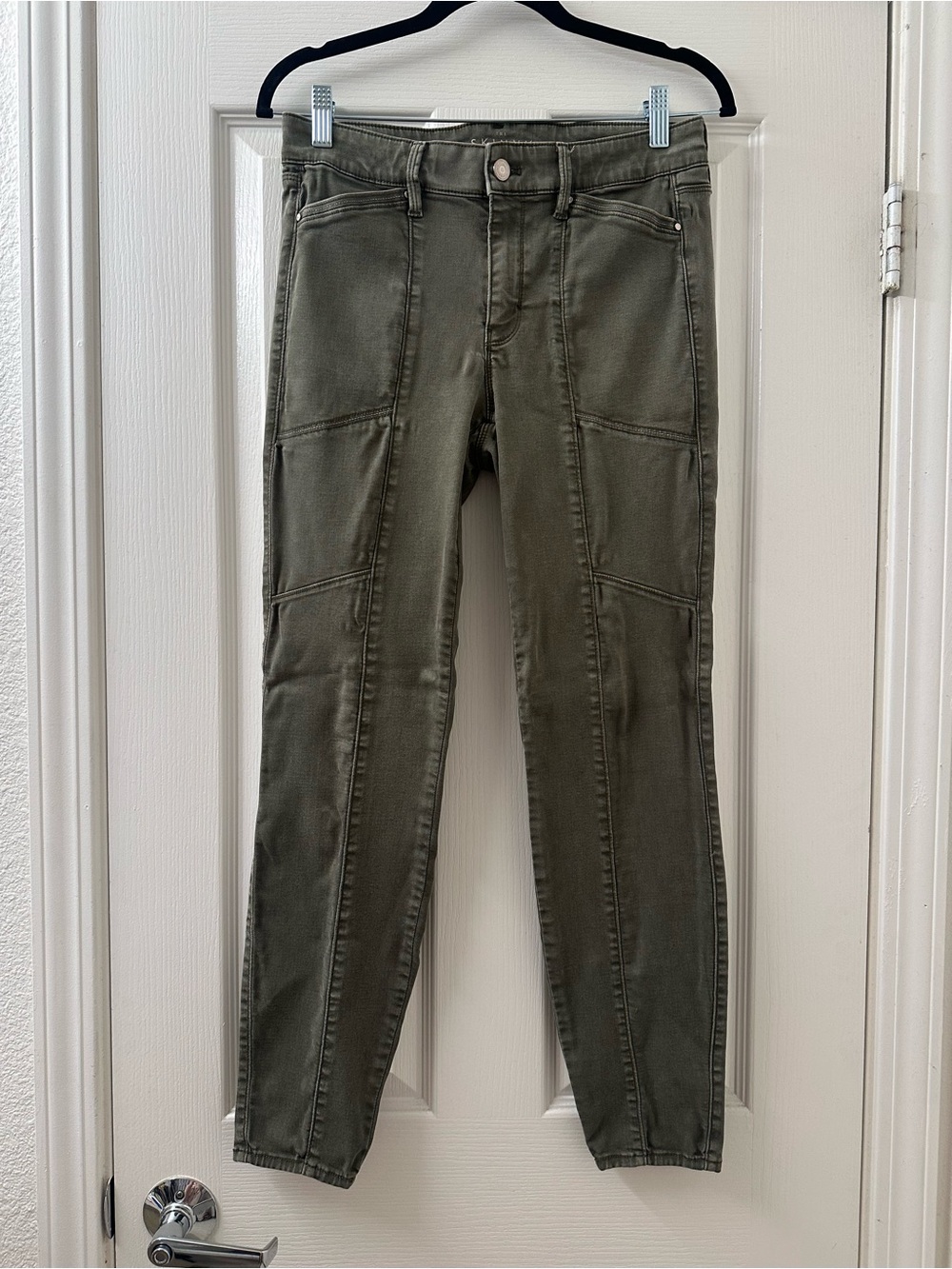 White House Black Market Olive Green Skinny Jeans